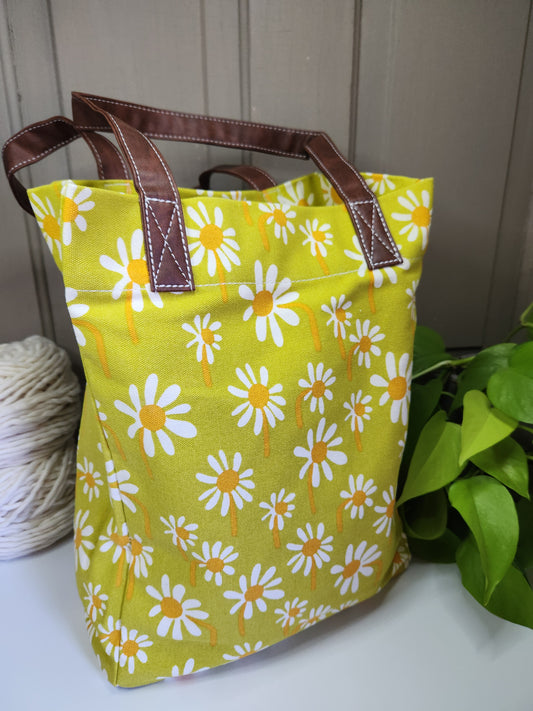 Knitting Project Bag, Market Tote, Catalina