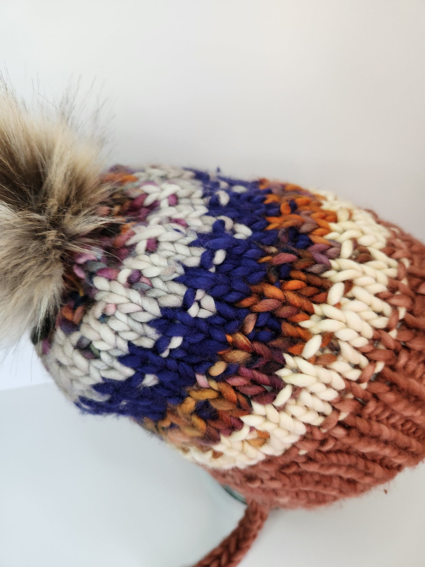 Merino Wool Split Brim Pom Hat