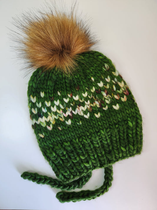 Merino Wool Split Brim Pom Hat