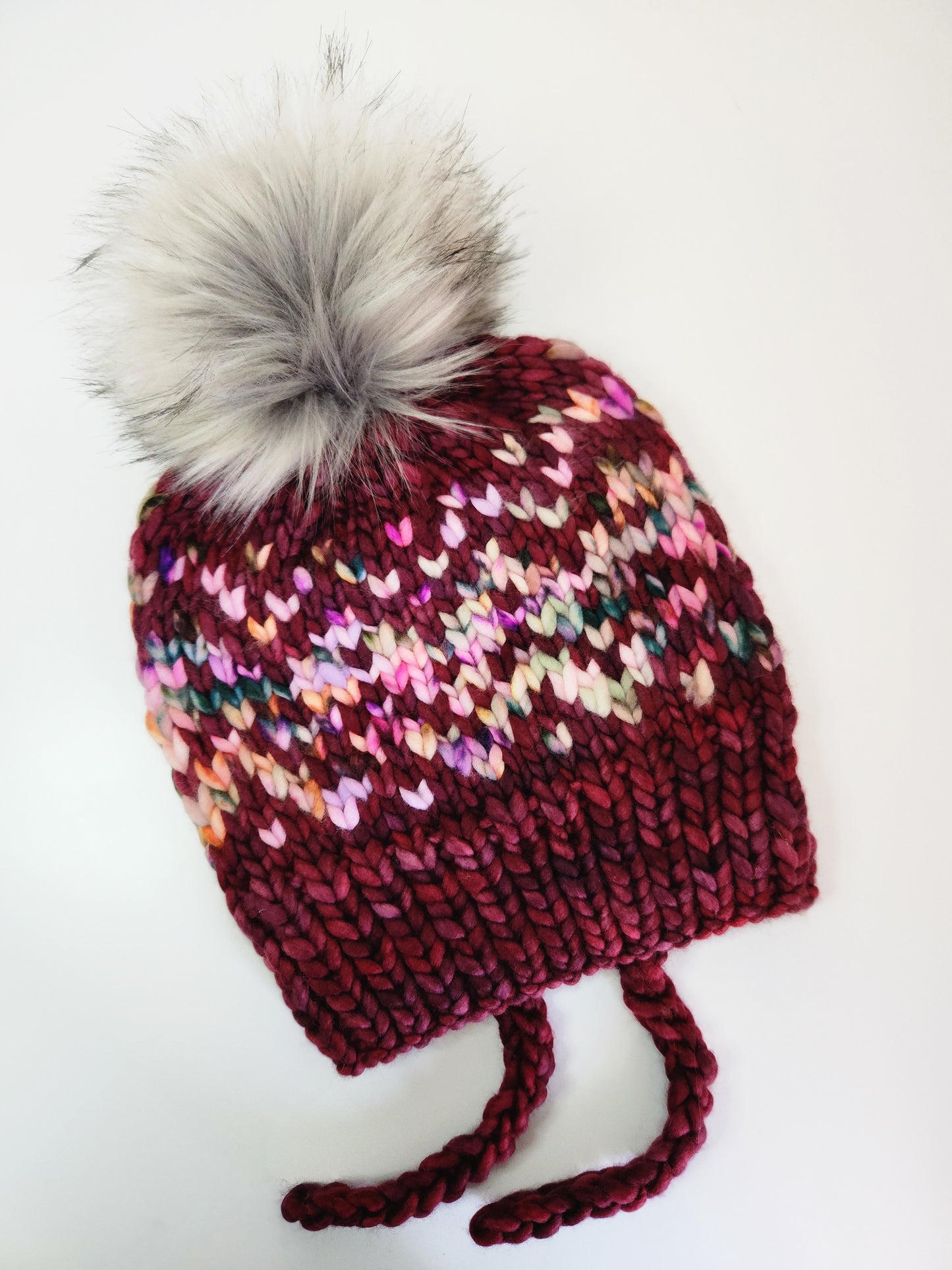 Merino Wool Split Brim Pom Hat