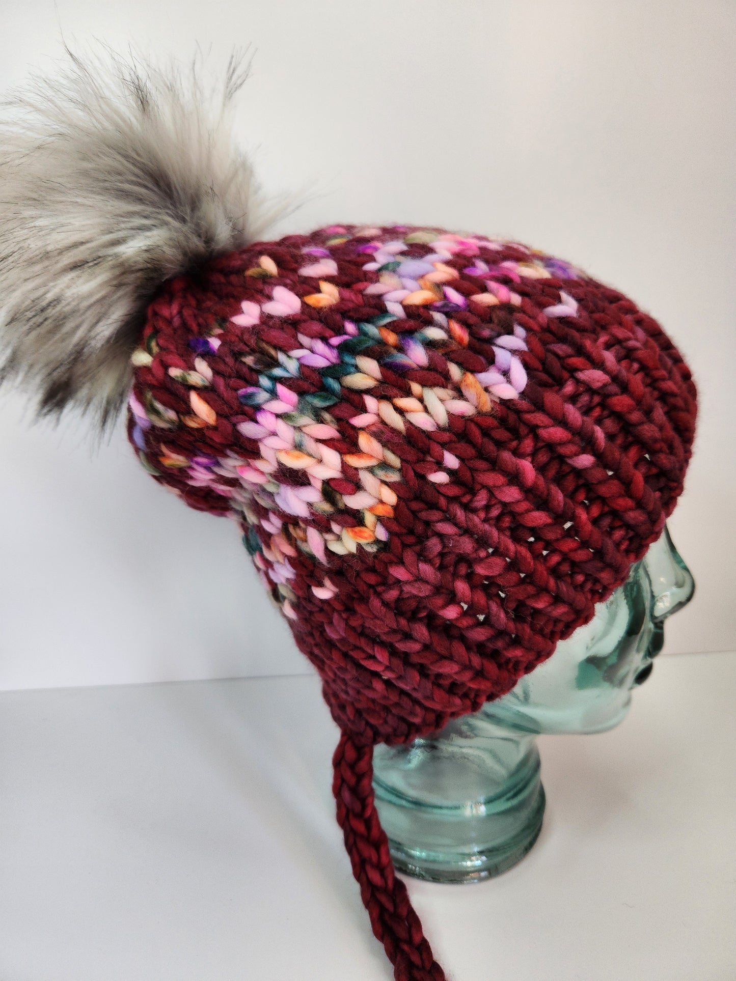 Merino Wool Split Brim Pom Hat