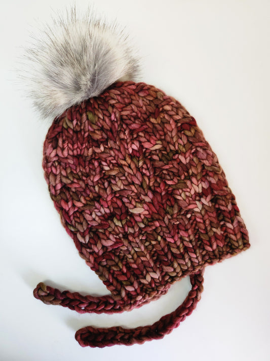 Merino Wool Split Brim Pom Hat