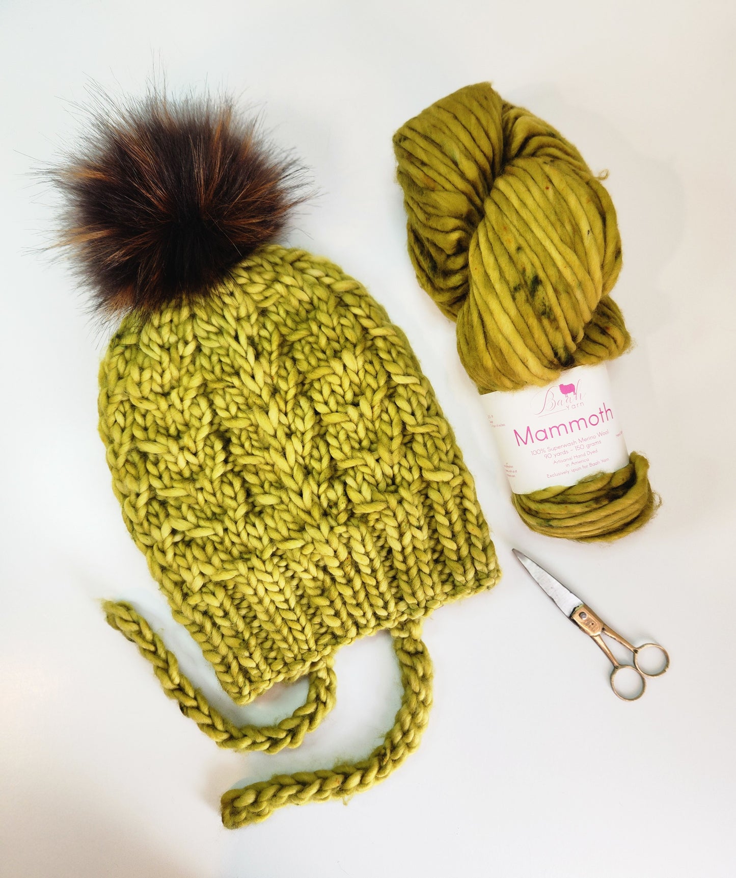 Merino Wool Split Brim Pom Hat