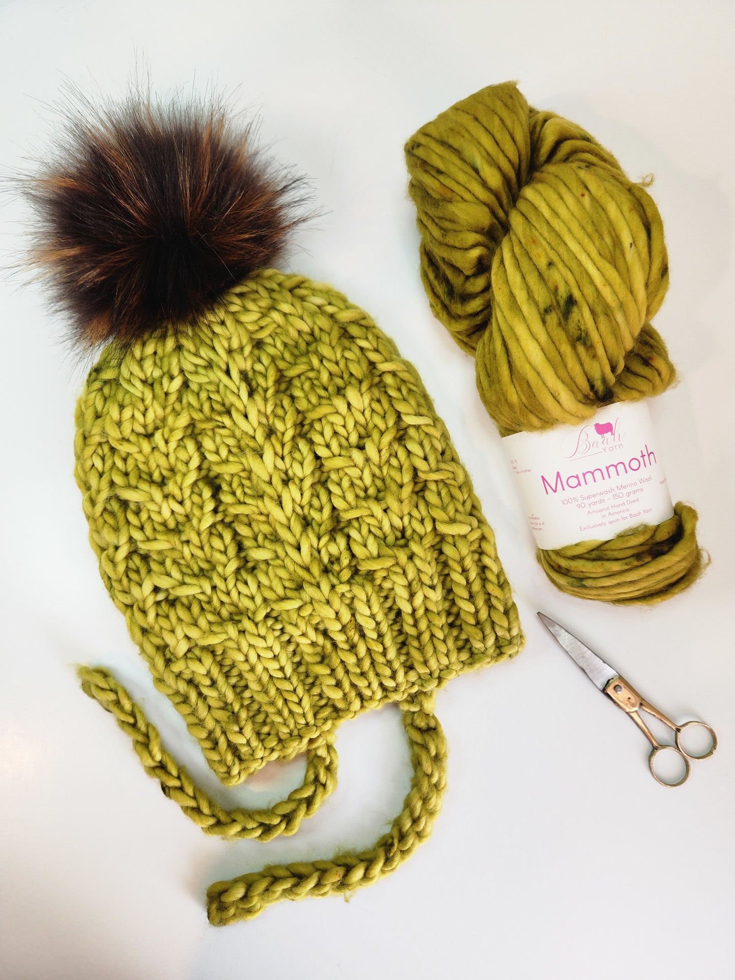 Merino Wool Split Brim Pom Hat