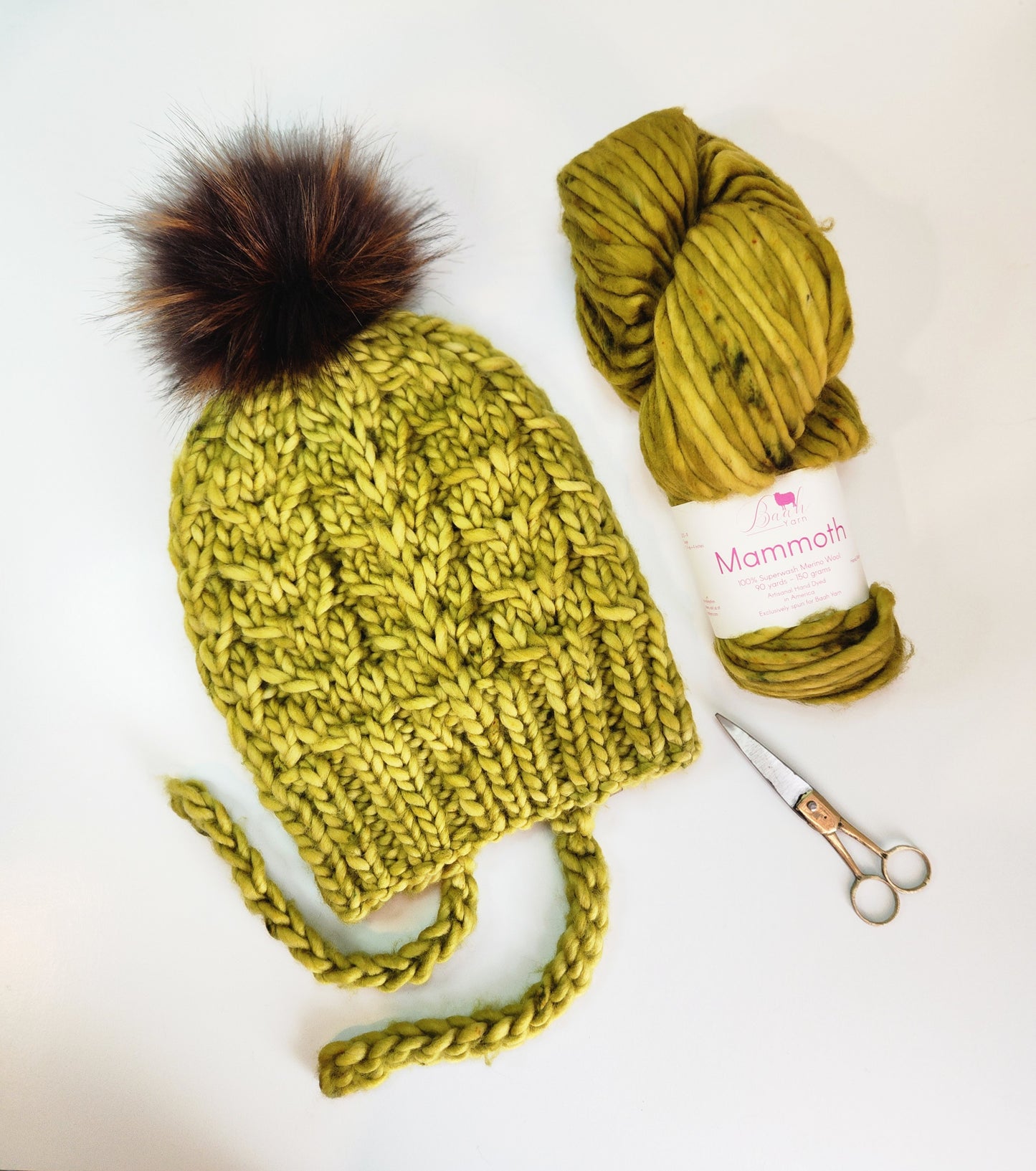 Merino Wool Split Brim Pom Hat