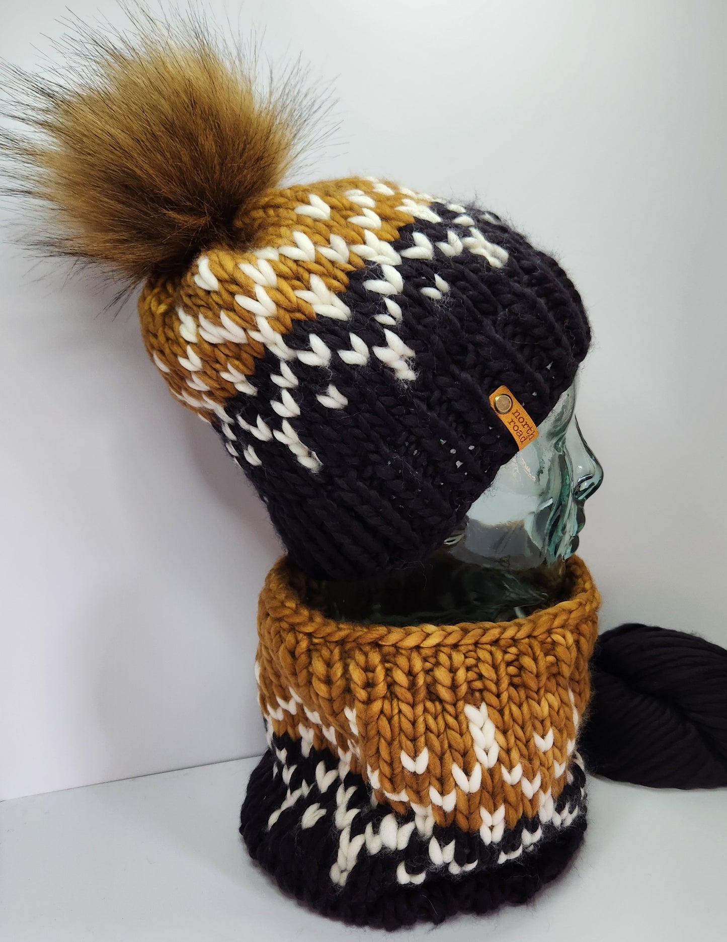 Merino Wool Pom Hat and Cowl Set