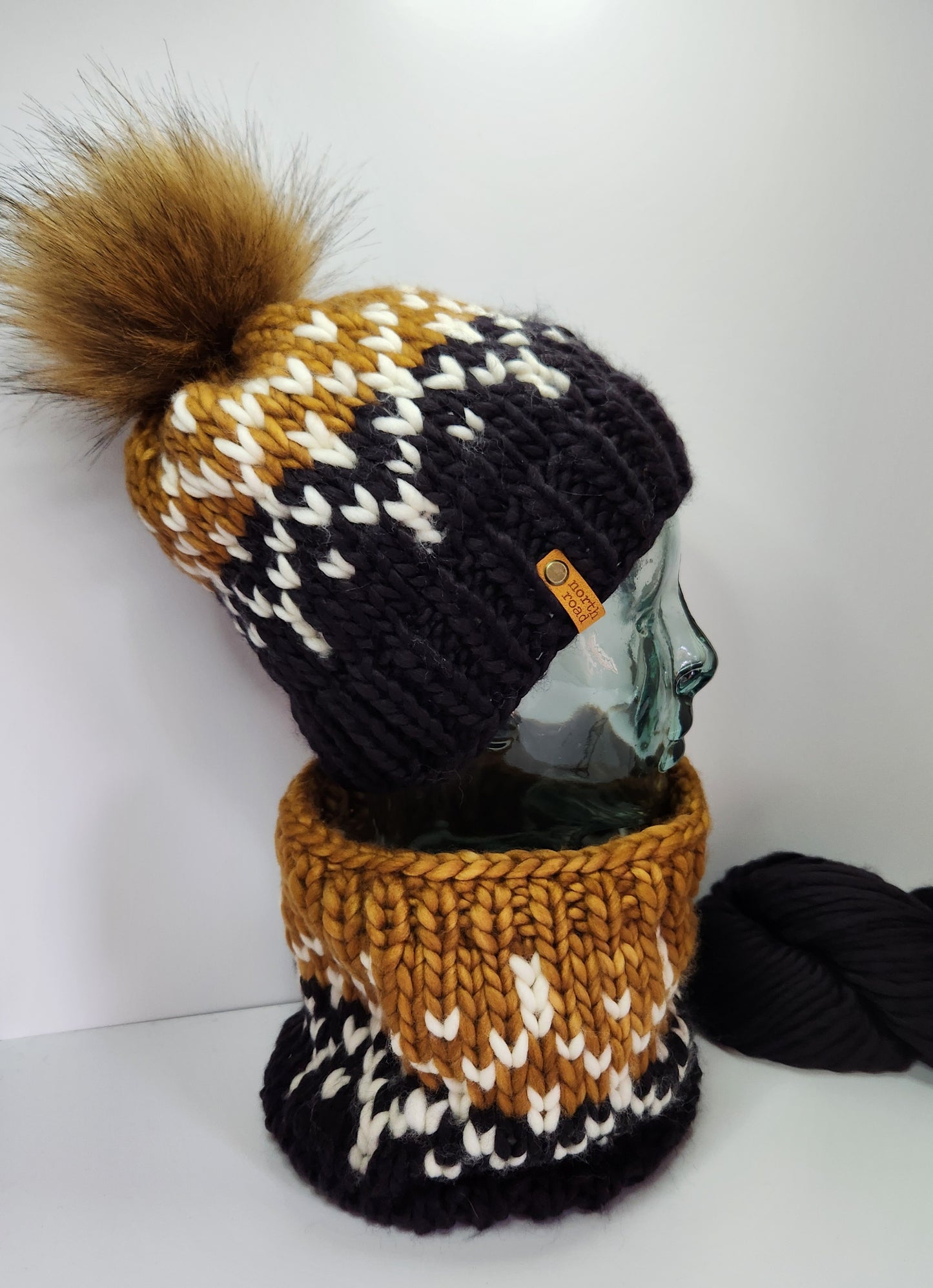 Merino Wool Pom Hat and Cowl Set