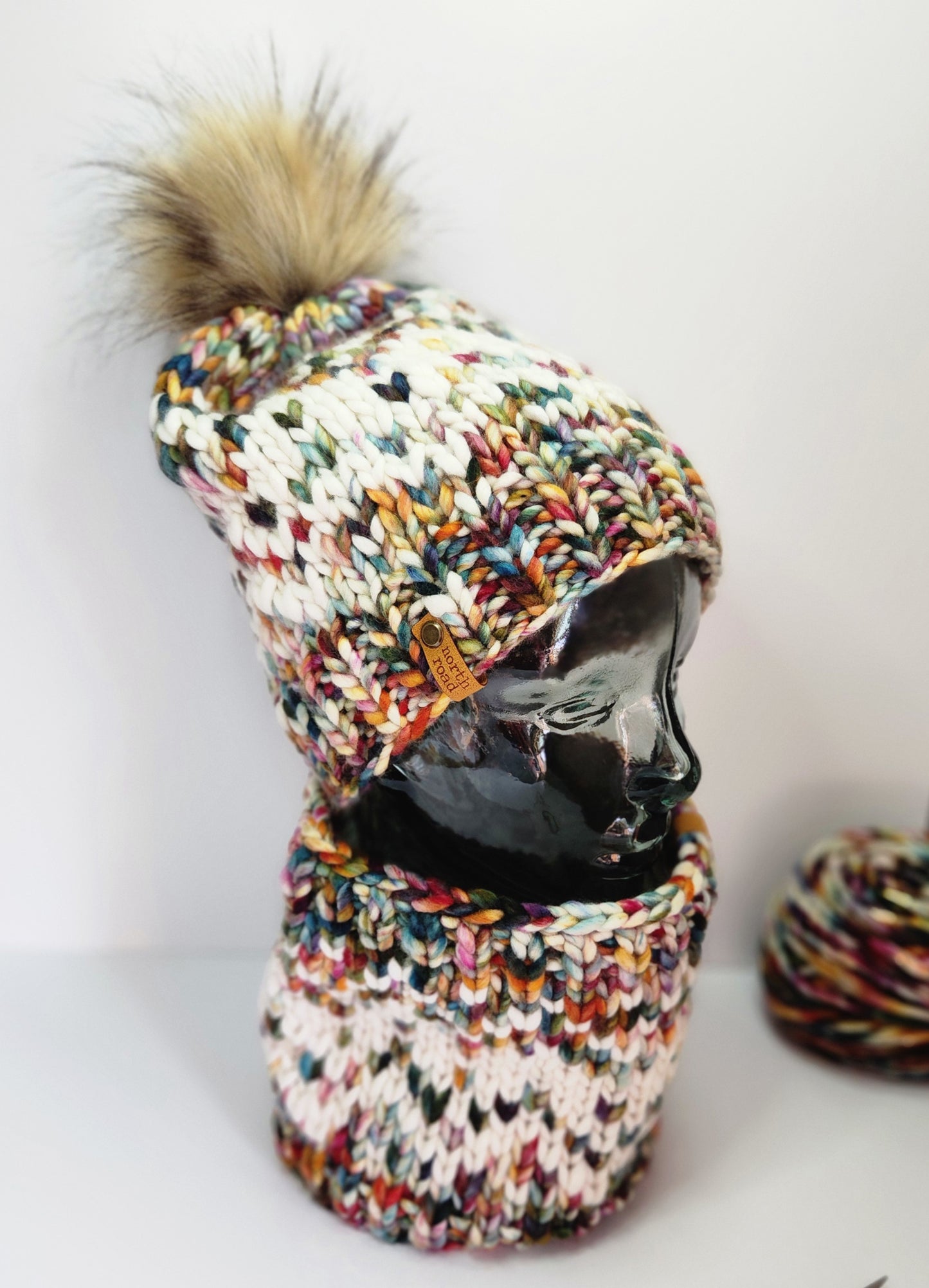 Merino Wool Pom Hat and Cowl Set