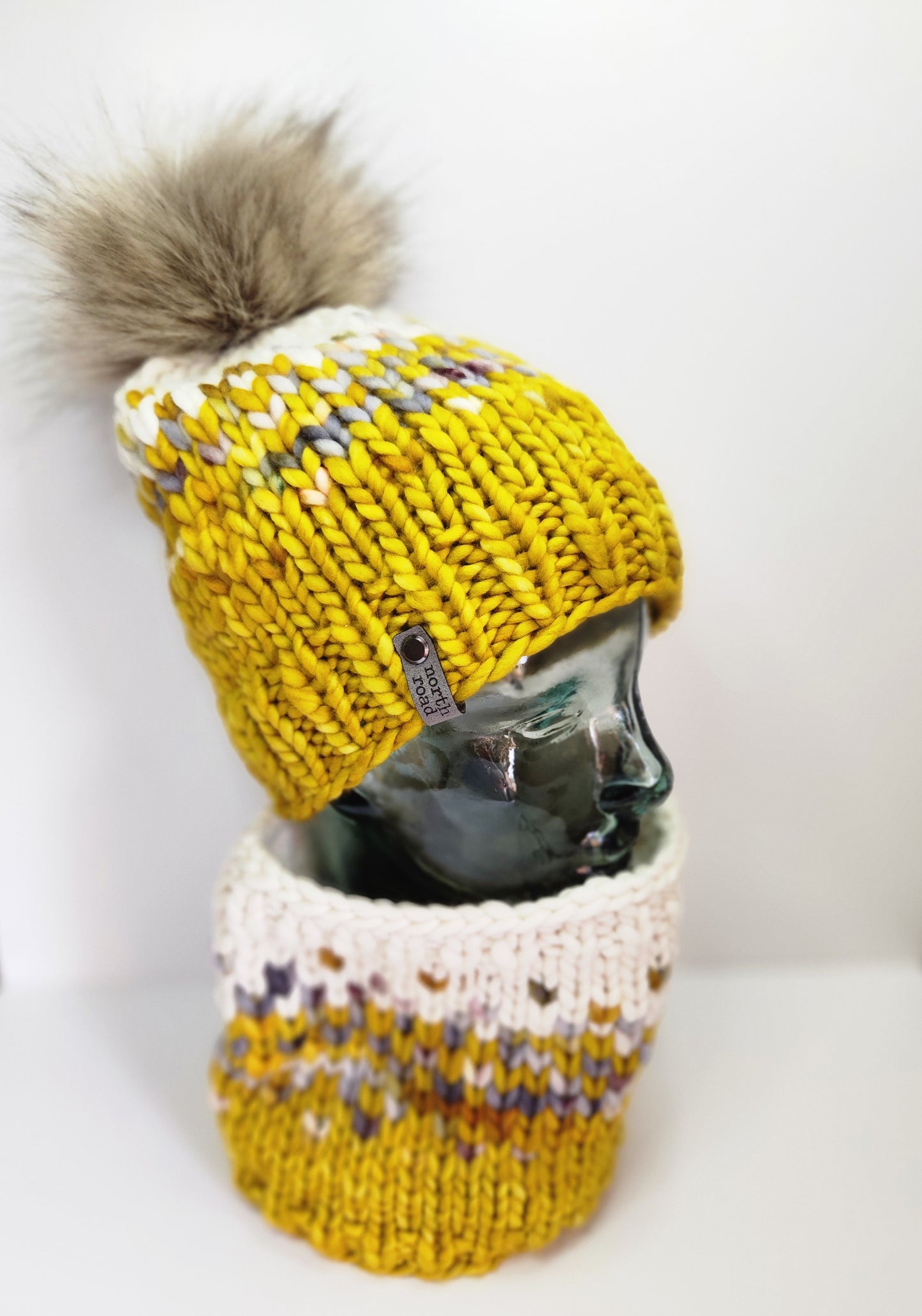 Merino Wool Pom Hat and Cowl Set