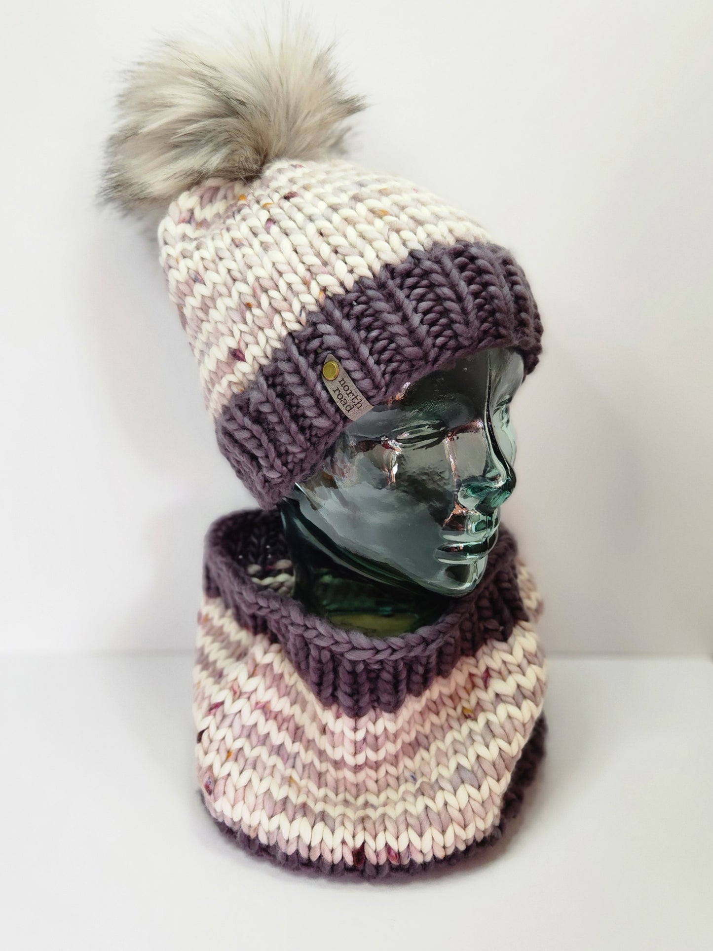 Merino Wool Pom Hat and Cowl Set