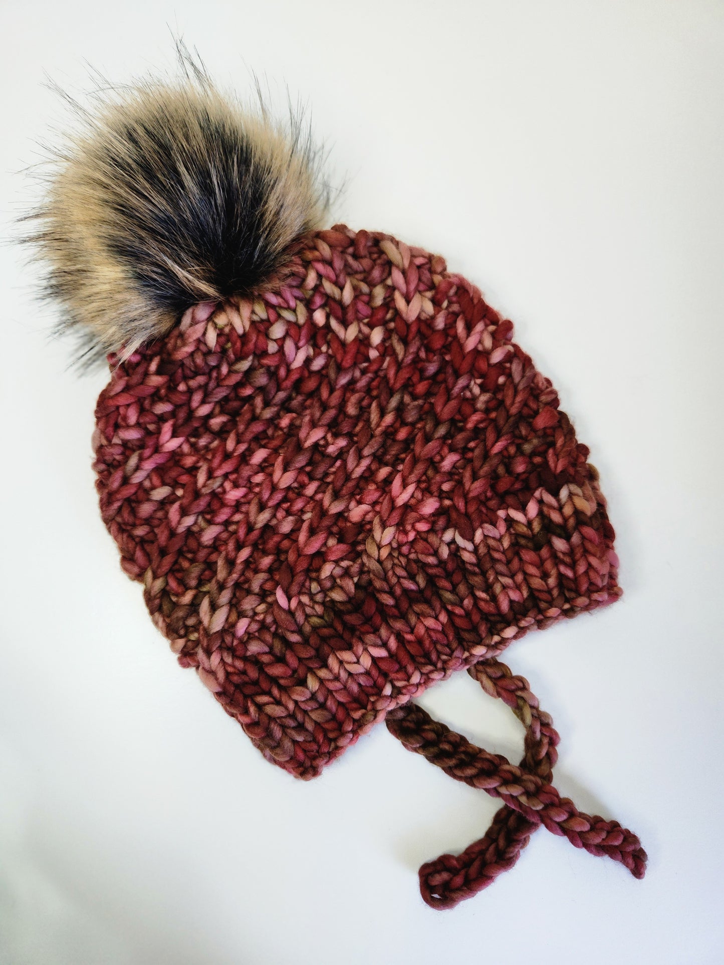 Merino Wool Split Brim Pom Hat