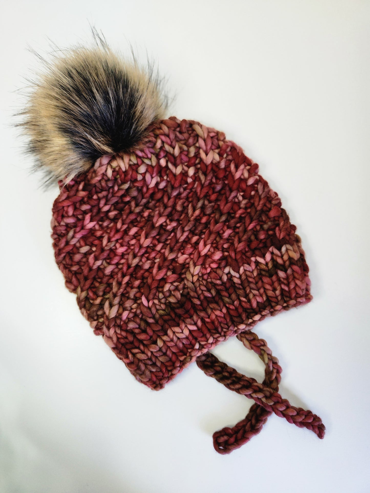 Merino Wool Split Brim Pom Hat