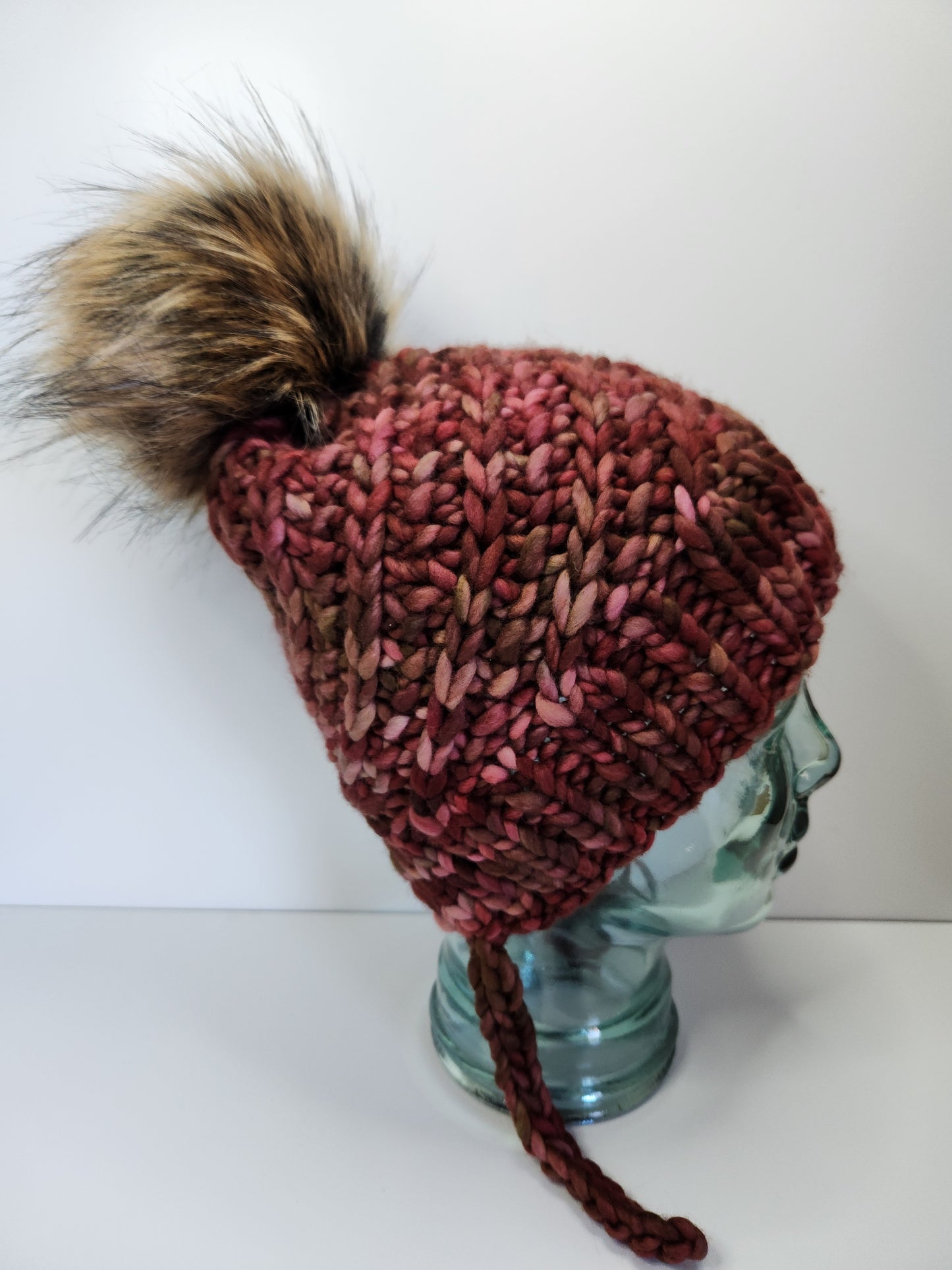 Merino Wool Split Brim Pom Hat