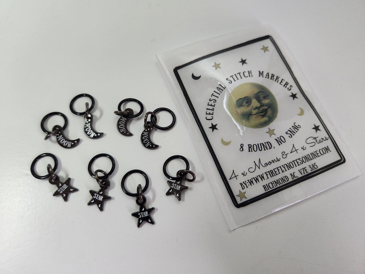 Celestial Stitch Markers (Set of 8)