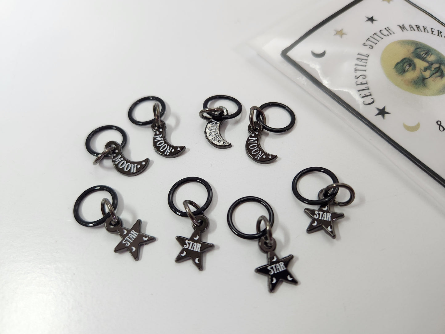 Celestial Stitch Markers (Set of 8)