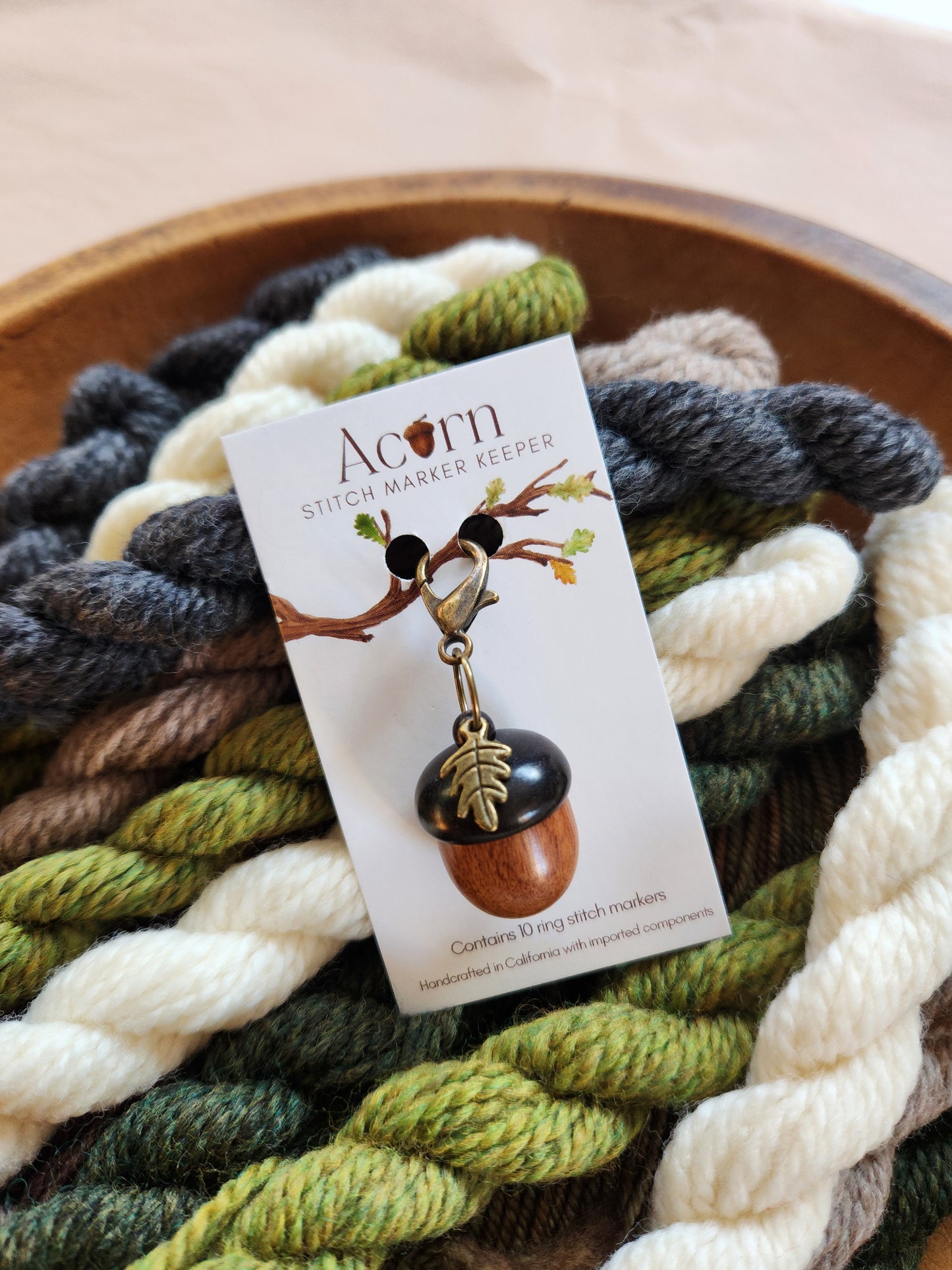 Little Acorn Stitch Marker Keeper