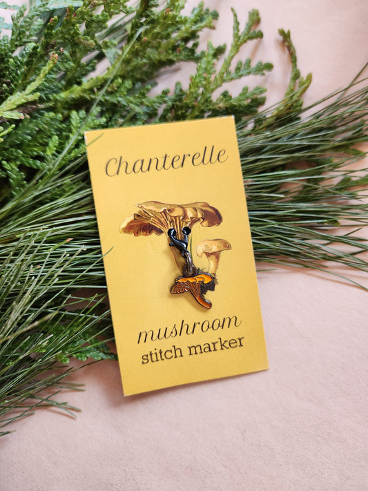 Chanterelle Mushroom Stitch Marker, Removable (Single Stitch Marker)