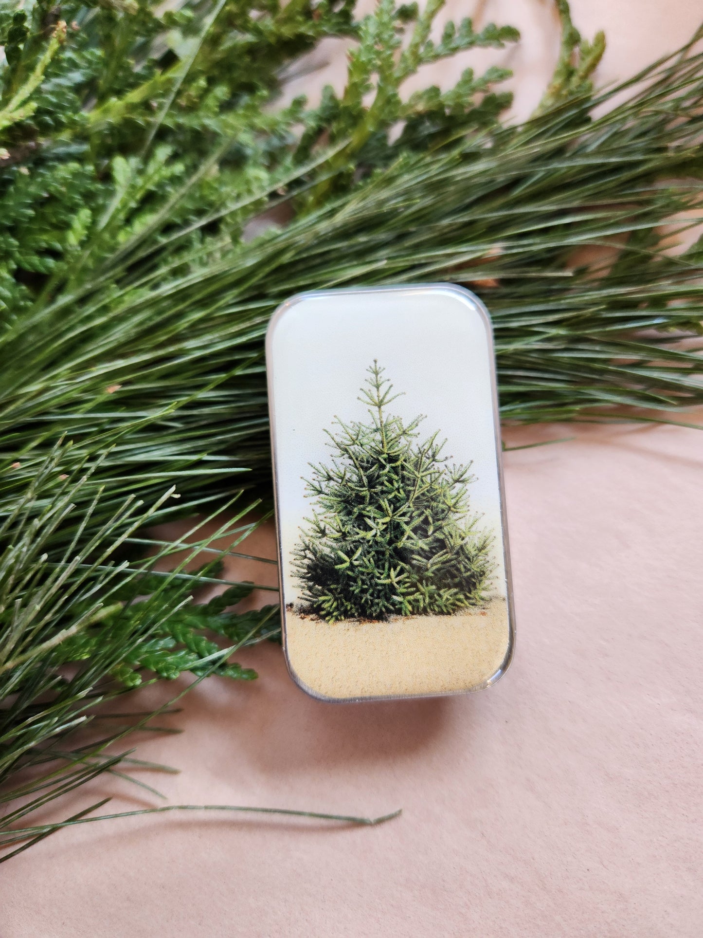 Small Pine Tree Notions Tin