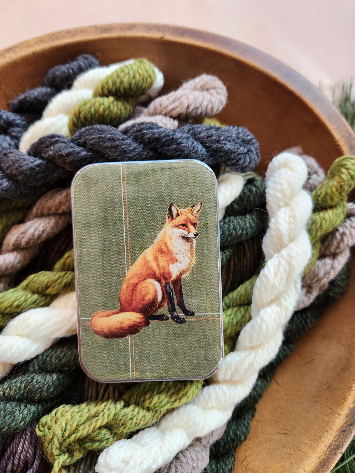 Large Woodland Fox Notions Tin