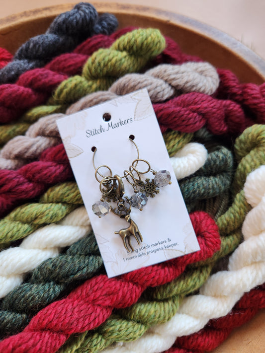 Winter Forest Stitch Marker Set (Deer)