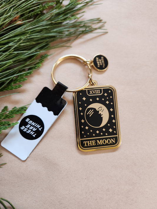 Moon Tarot Enamel Key Chain