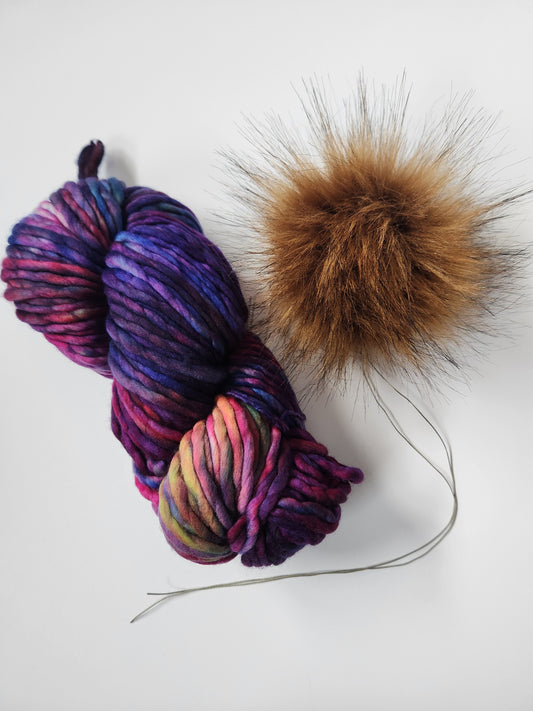 Yarn and Pom Bundle, Malabrigo Rasta, Aniversario