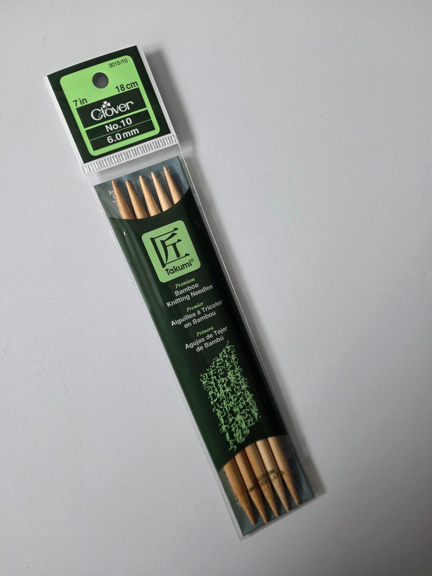 Clover Takumi Bamboo 7" Double Pointed Needles