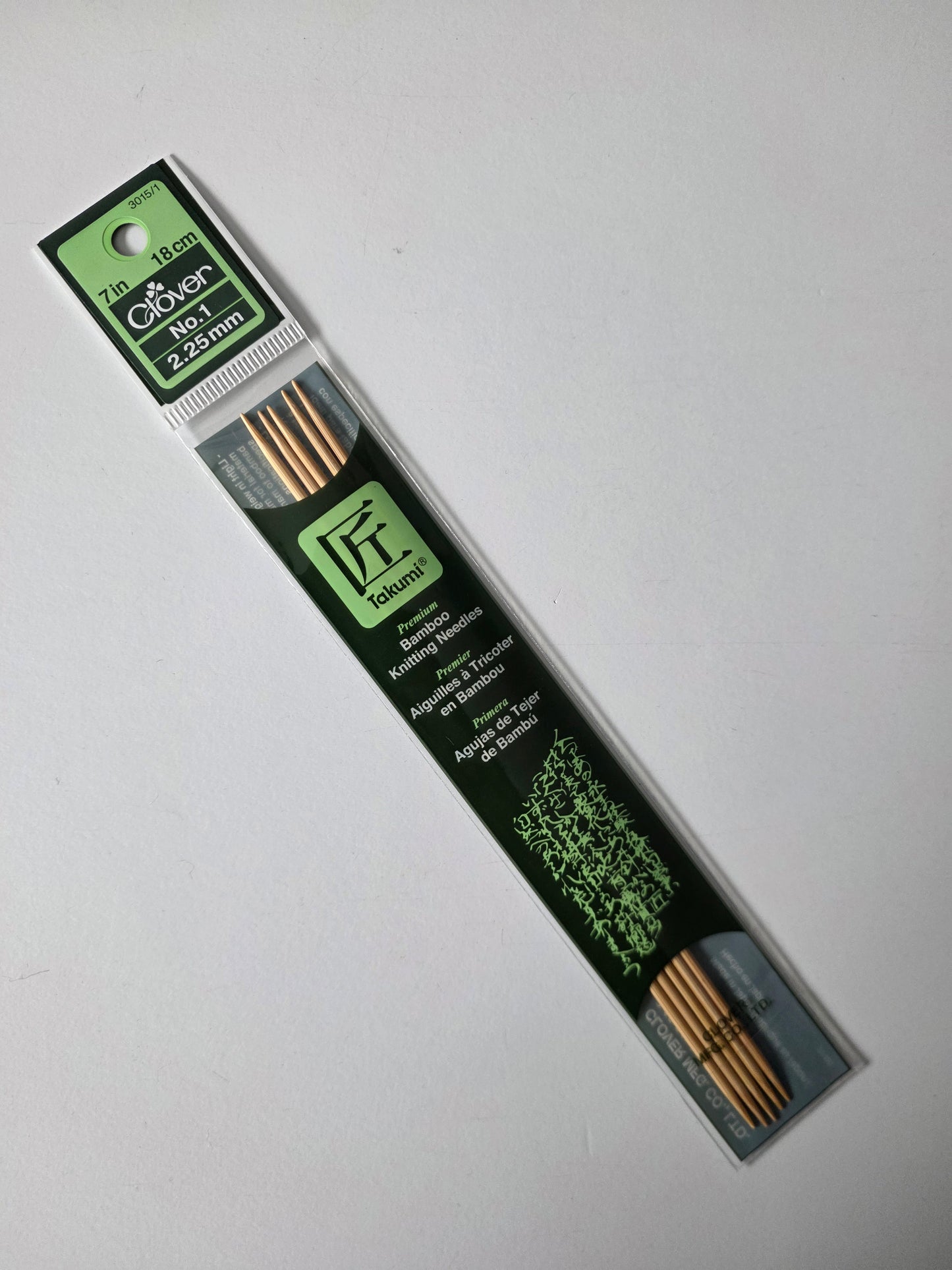 Clover Takumi Bamboo 7" Double Pointed Needles