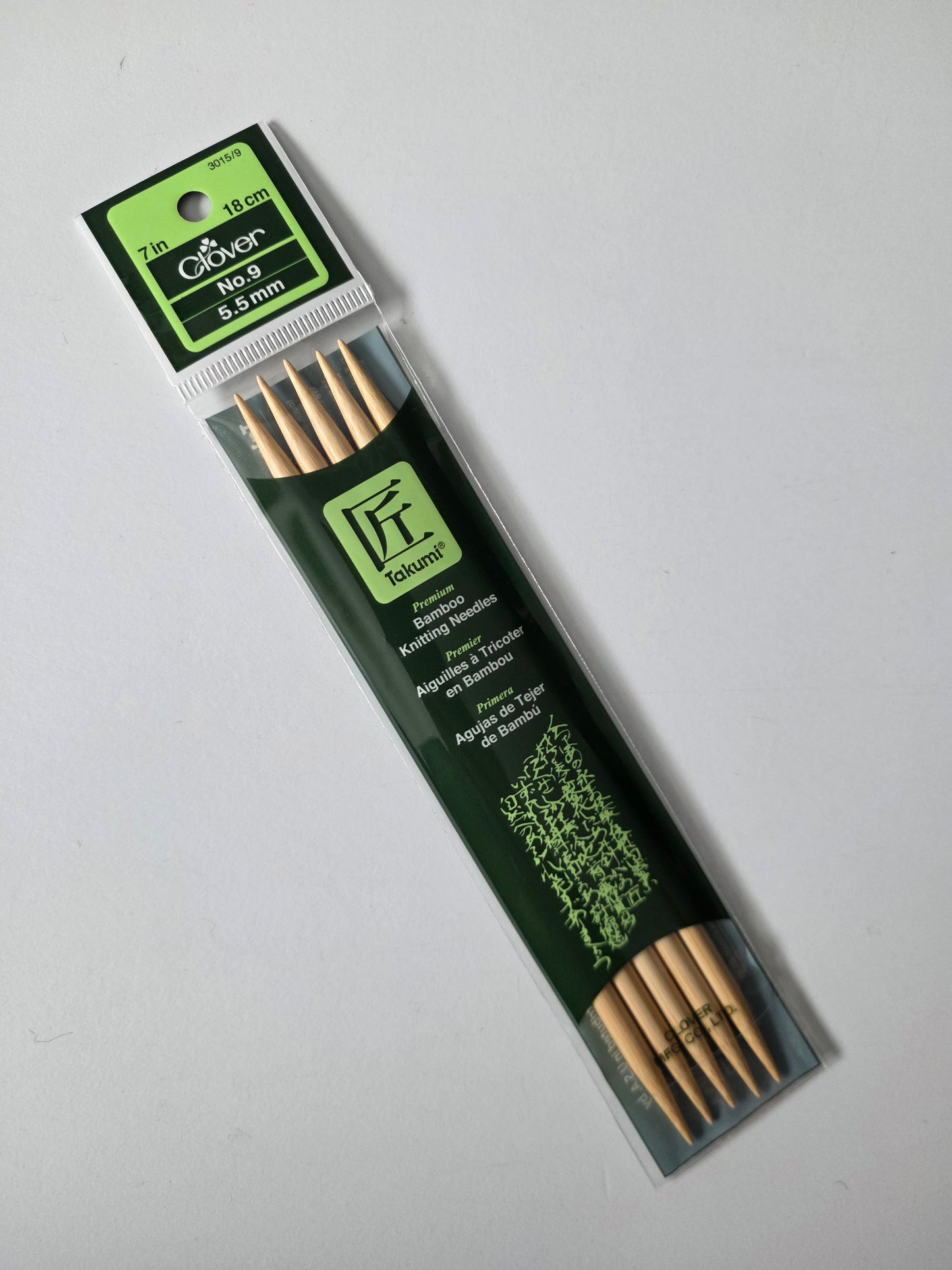 Clover Takumi Bamboo 7" Double Pointed Needles