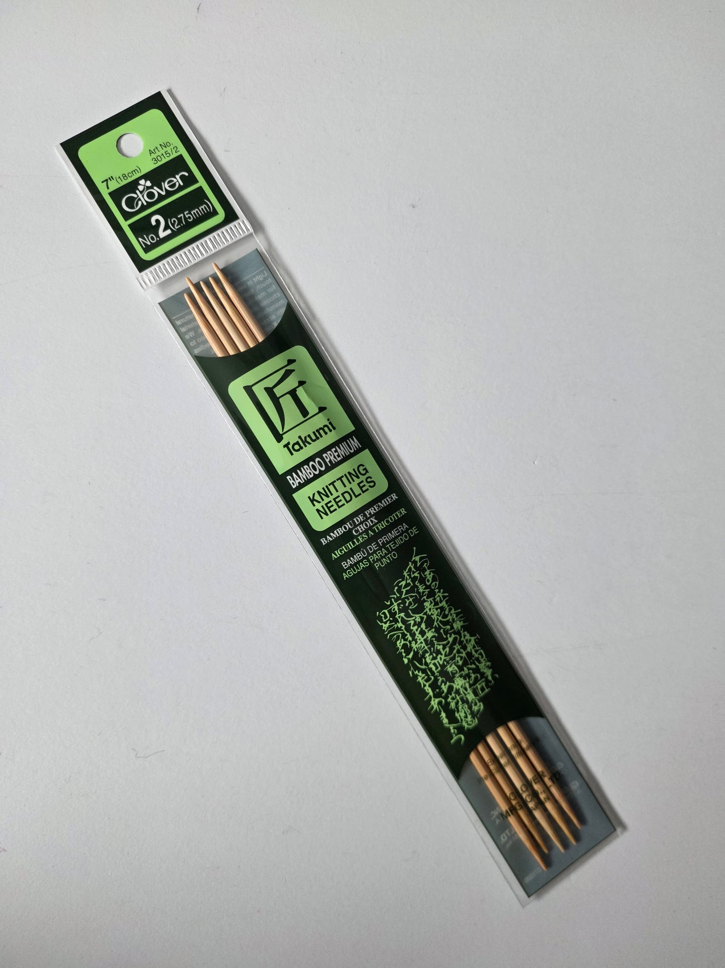 Clover Takumi Bamboo 7" Double Pointed Needles