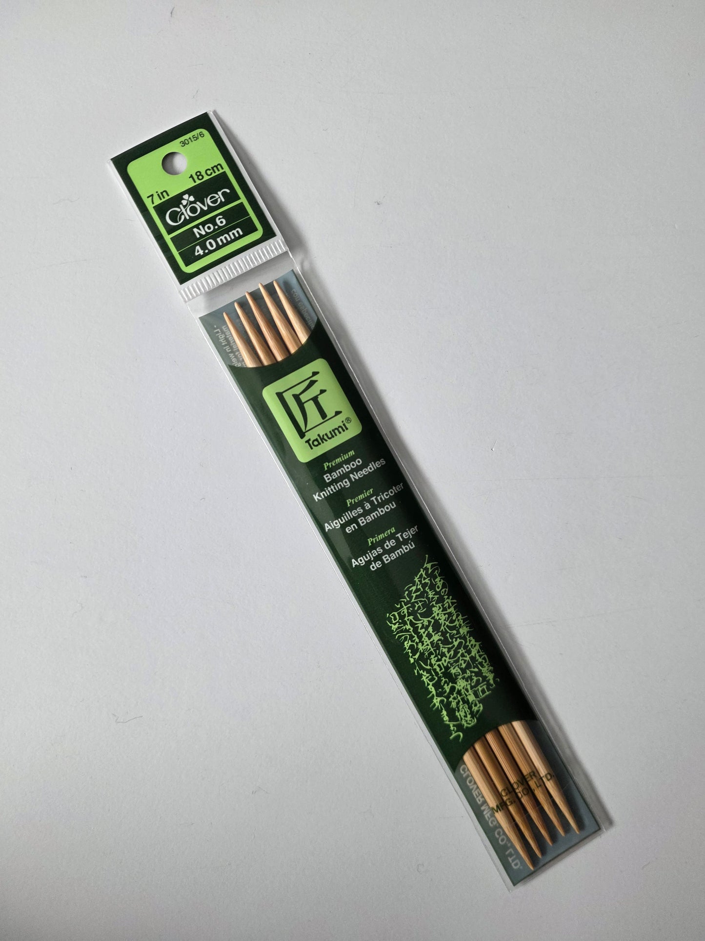 Clover Takumi Bamboo 7" Double Pointed Needles