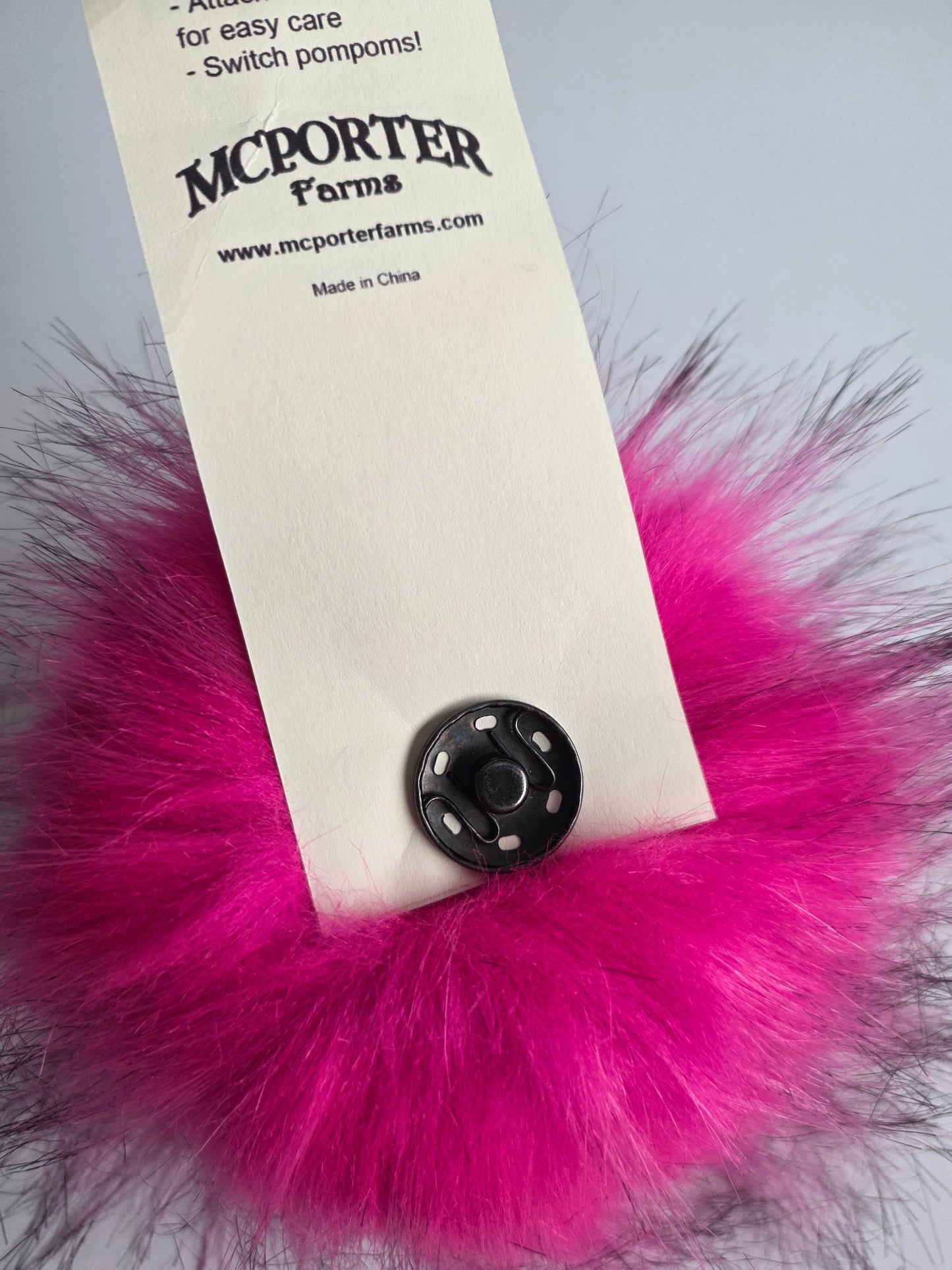 McPorter Farms | Faux Raccoon Fur Pom | 2