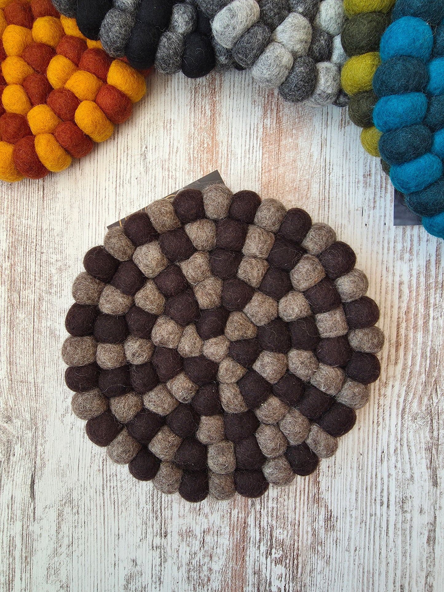 Felt Hot Pad / Trivet | Brown / Flecked Beige