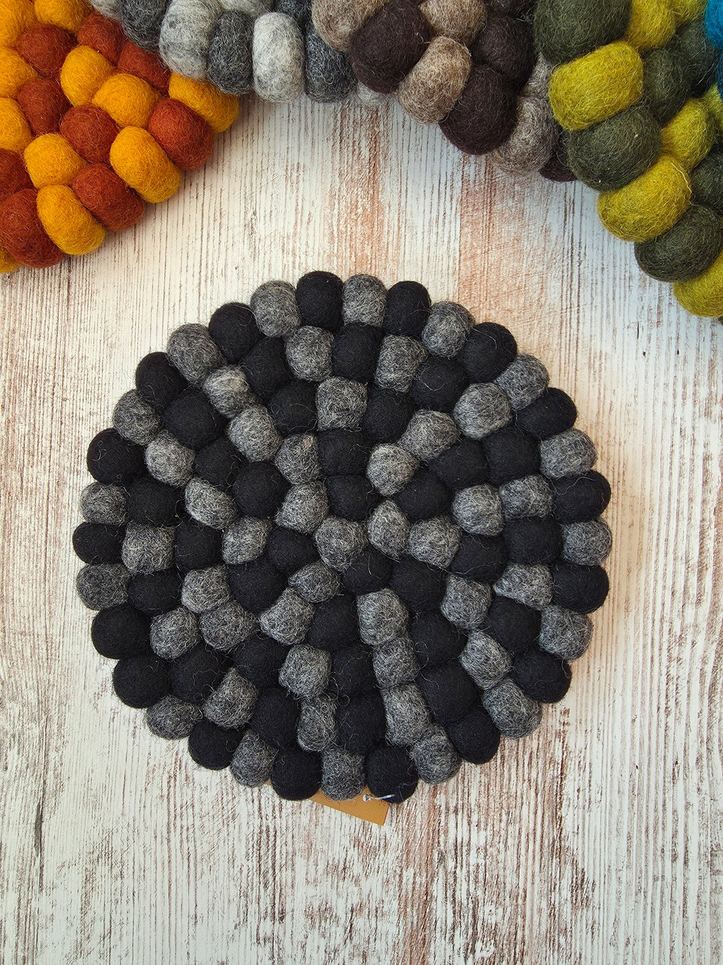 Felt Hot Pad / Trivet | Flecked Steel / Black