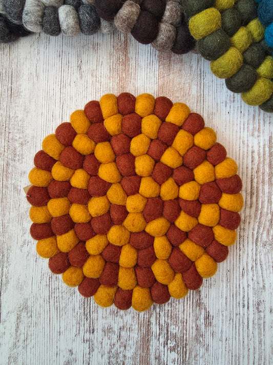 Felt Hot Pad / Trivet | Pumpkin / Turmeric