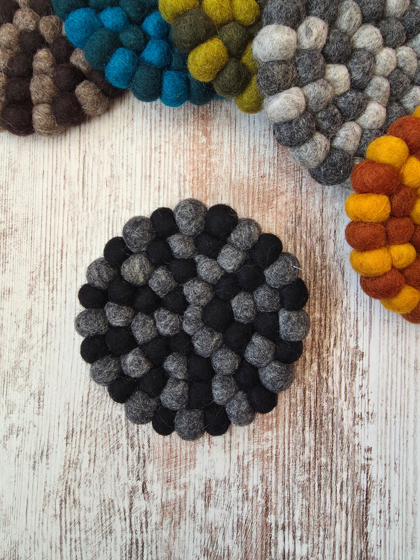 Felt Coaster | Flecked Steel / Black