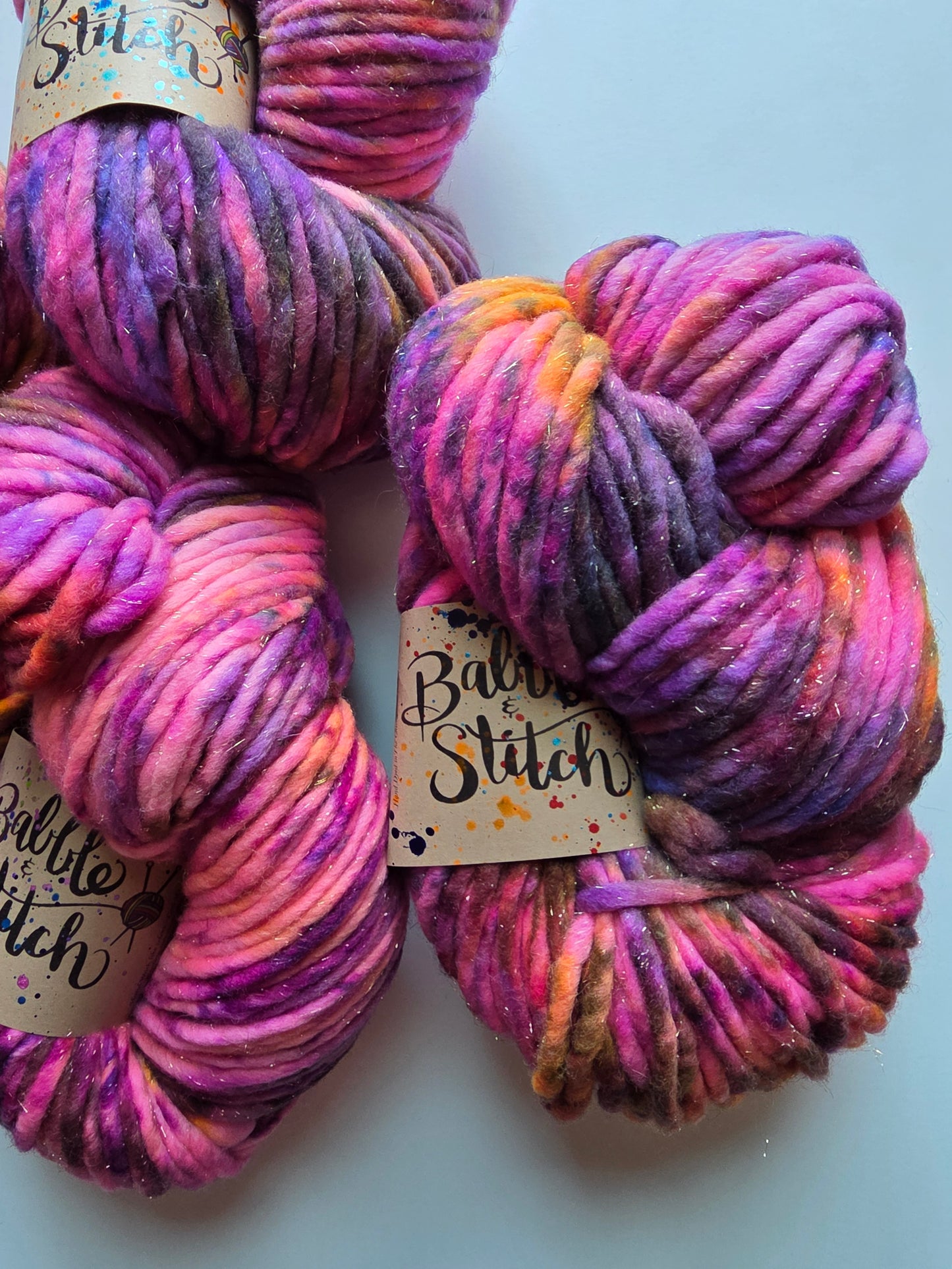 Babble and Stitch Yarn | Super Chunky Glam | PB & J