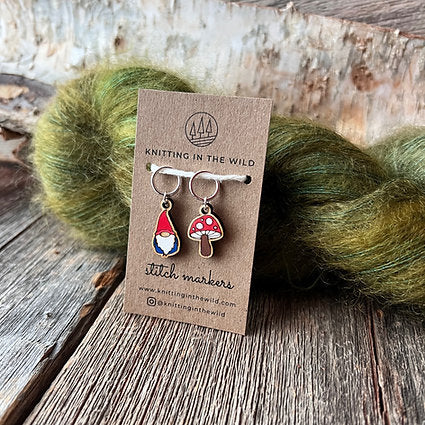 Gnome and Mushroom Stitch Marker Set