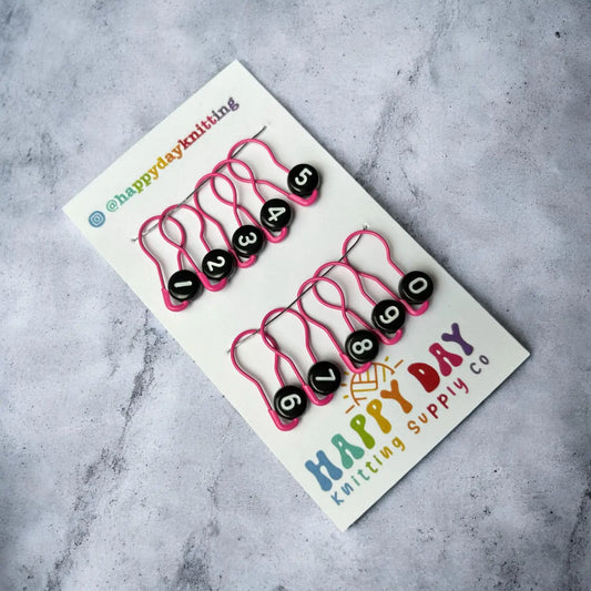 Numbered Bulb Pin Stitch Marker Set