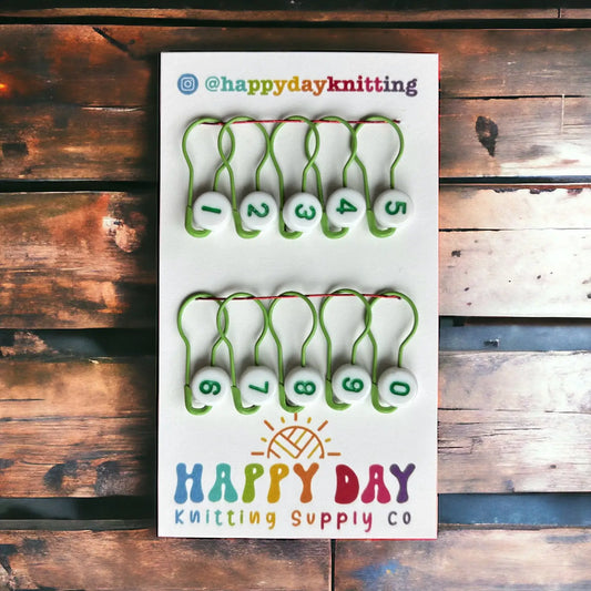 Numbered Bulb Pin Stitch Marker Set