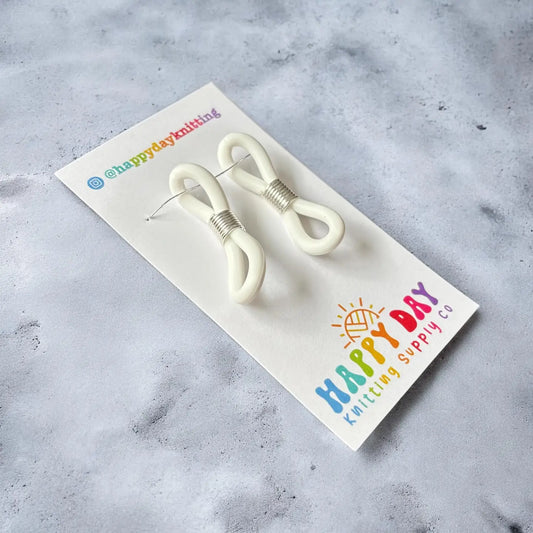 Large White Needle Huggers Stitch Stoppers for Knitting Needles