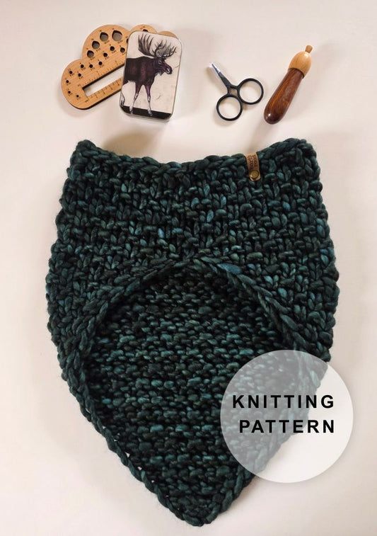 Pinecone Bandana Cowl Knitting Pattern