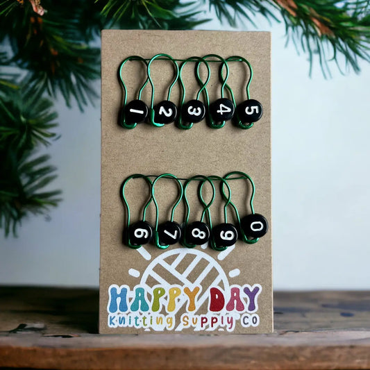 Numbered Bulb Pin Stitch Marker Set