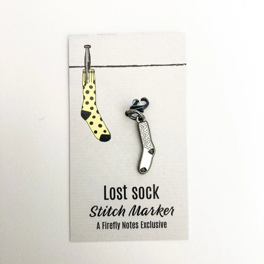 Lost Sock Stitch Marker, Round, White (Single Stitch Marker)