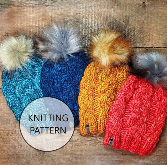 Murmur Creek Cable Knit Hat Knitting Pattern