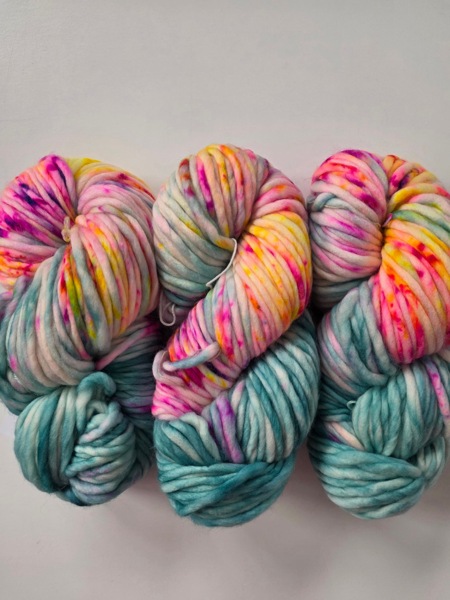 Danni's Designs Crafts | Super Bulky | April Showers | North Road Knits | 100% Superwash Merino | 98 yards | 150 grams | Hand Dyed | Hand Dyed in Washington State