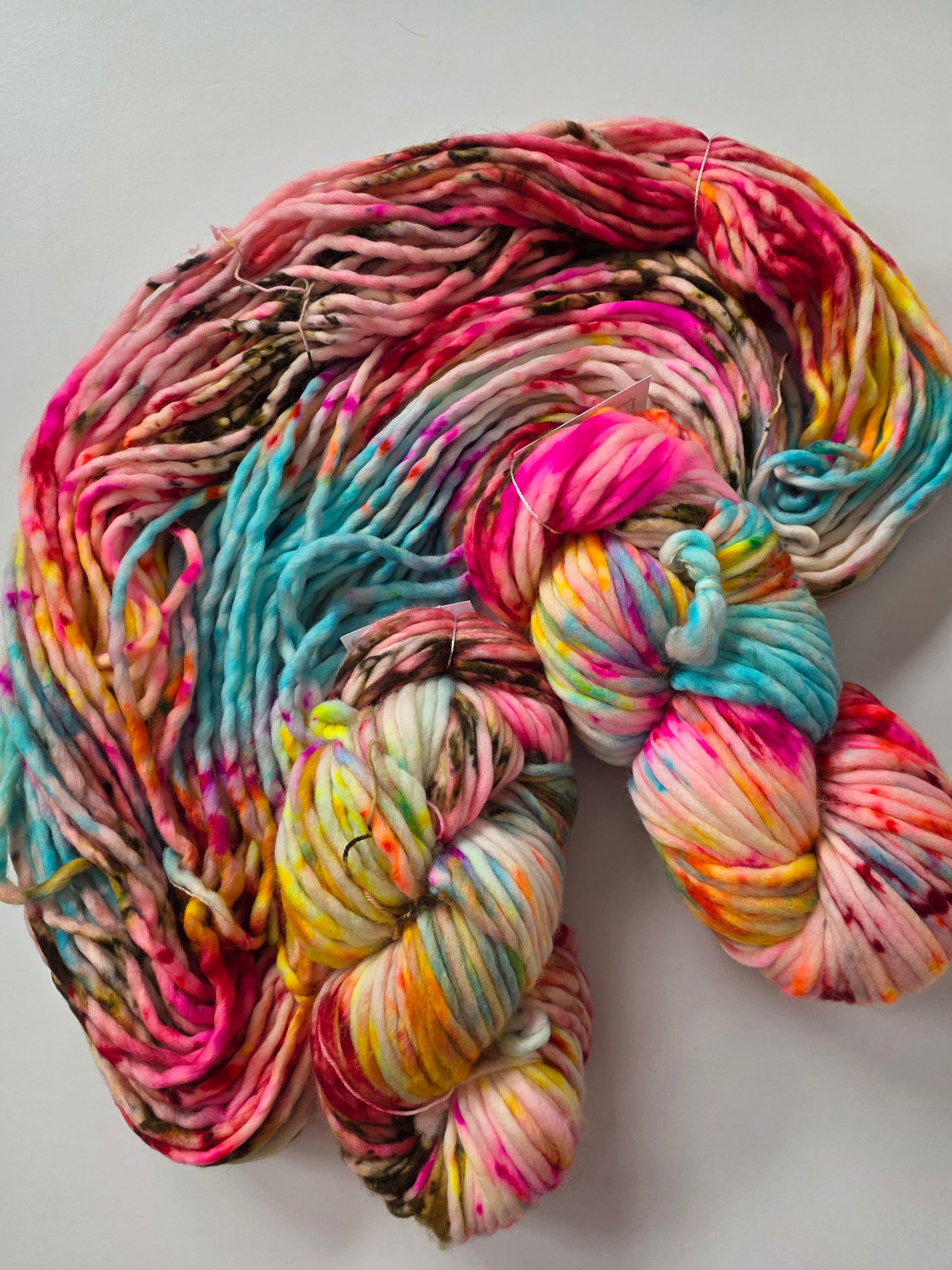 Danni's Designs Crafts | Super Bulky | Cheer | North Road Knits | 100% Superwash Merino | 98 yards | 150 grams | Hand Dyed | Hand Dyed in Washington State