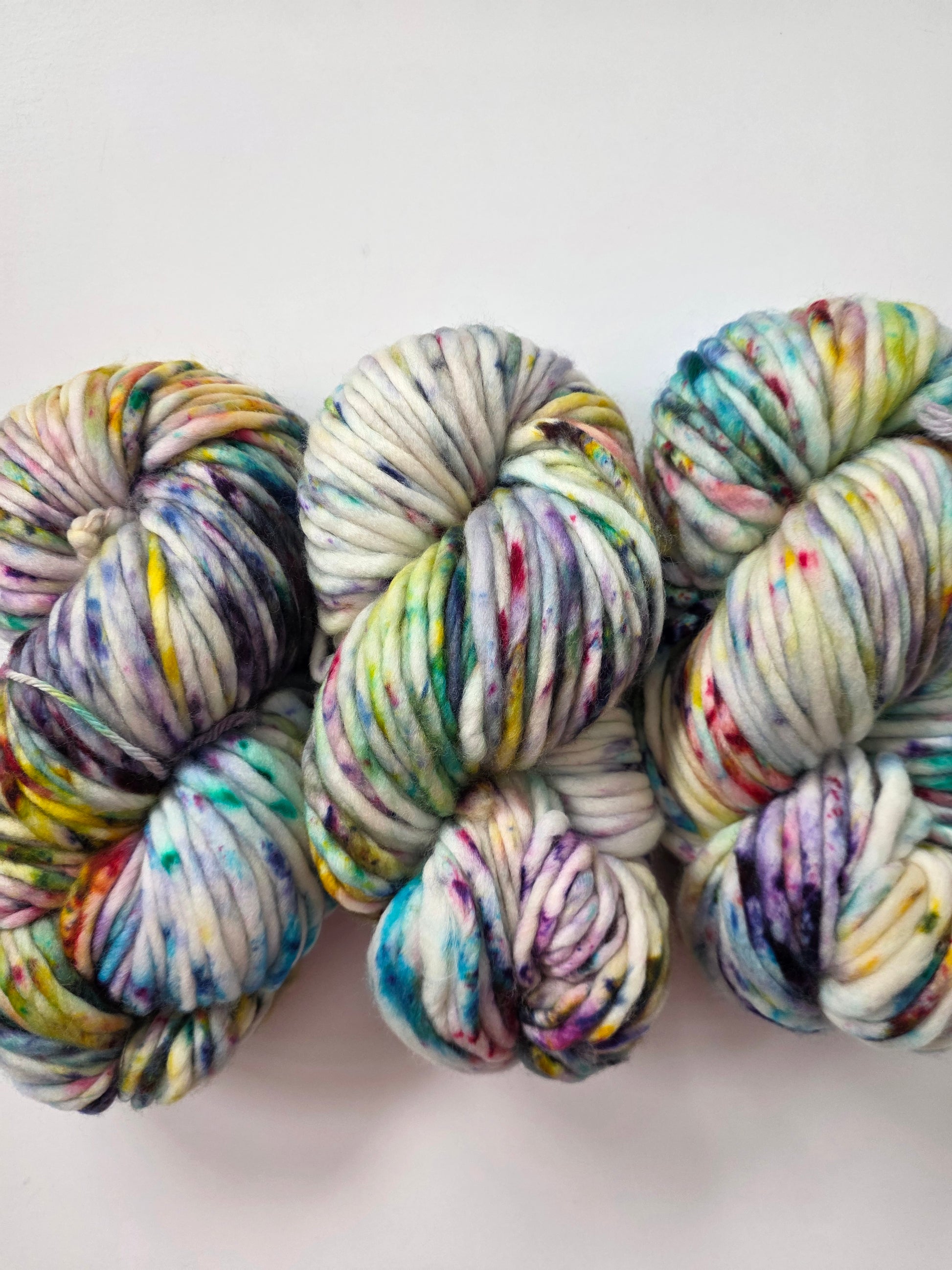 Danni's Designs Crafts | Super Bulky | Graffiti | North Road Knits | 100% Superwash Merino | 98 yards | 150 grams | Hand Dyed | Hand Dyed in Washington State
