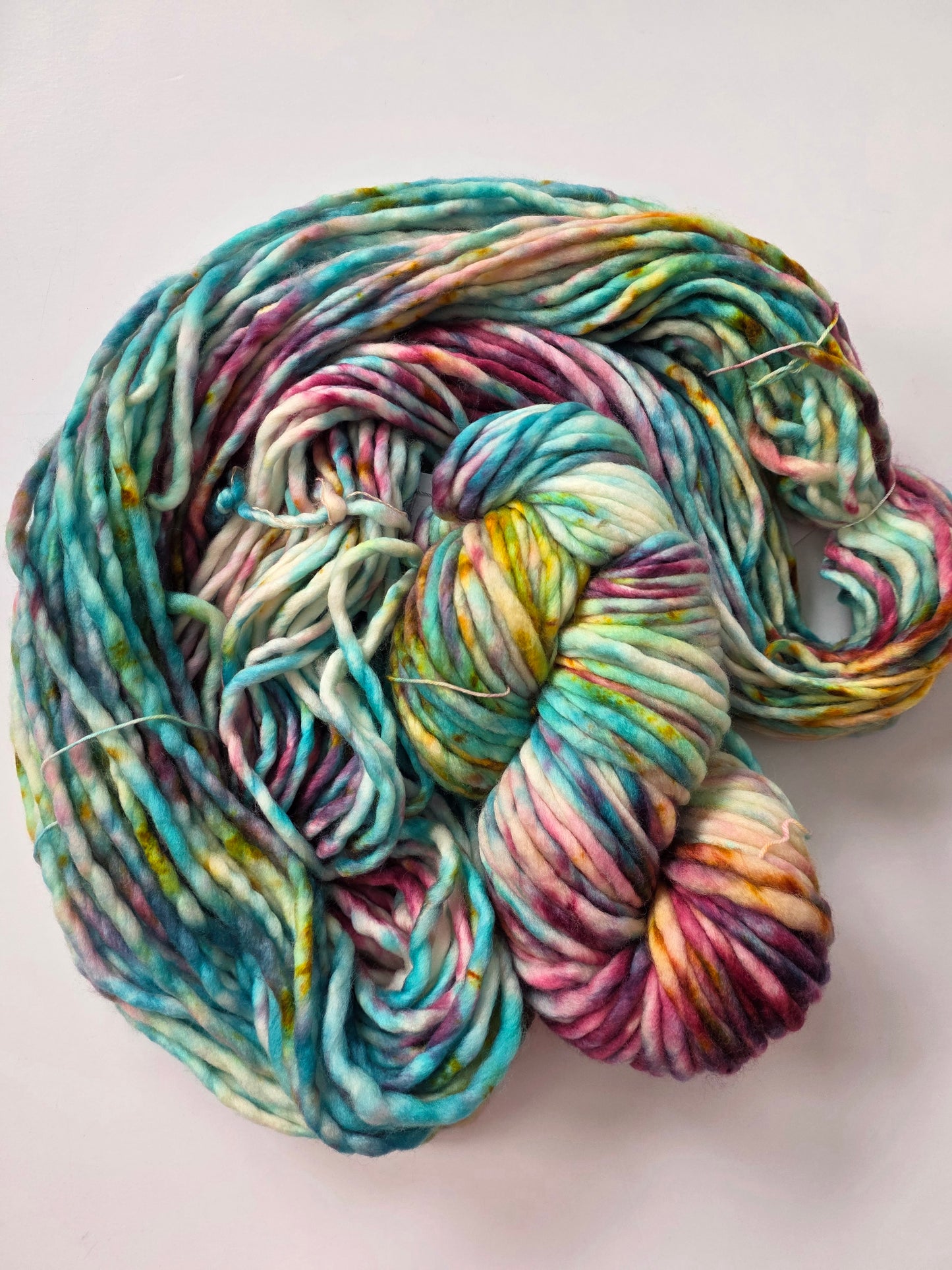 Danni's Designs Crafts | Super Bulky | Peacock | North Road Knits | 100% Superwash Merino | 98 yards | 150 grams | Hand Dyed | Hand Dyed in Washington State