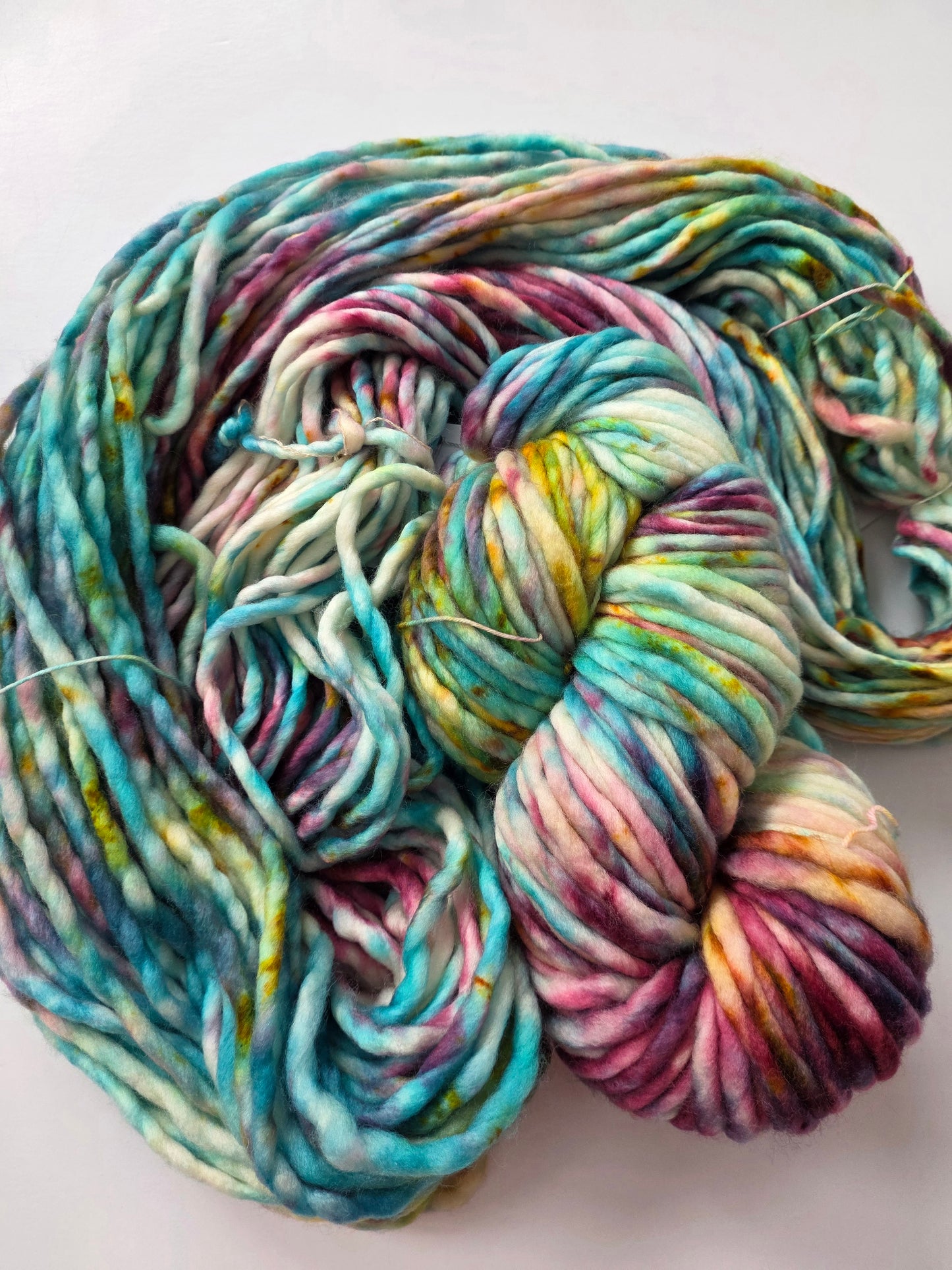 Danni's Designs Crafts | Super Bulky | Peacock | North Road Knits | 100% Superwash Merino | 98 yards | 150 grams | Hand Dyed | Hand Dyed in Washington State